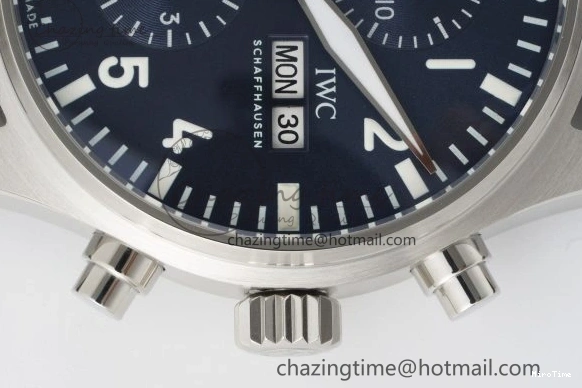 MIROTIME 0524 Pilot Chrono SS AZF 1:1 Best Edition Blue Dial on Brown Leather Strap A TimelessDesign 7060